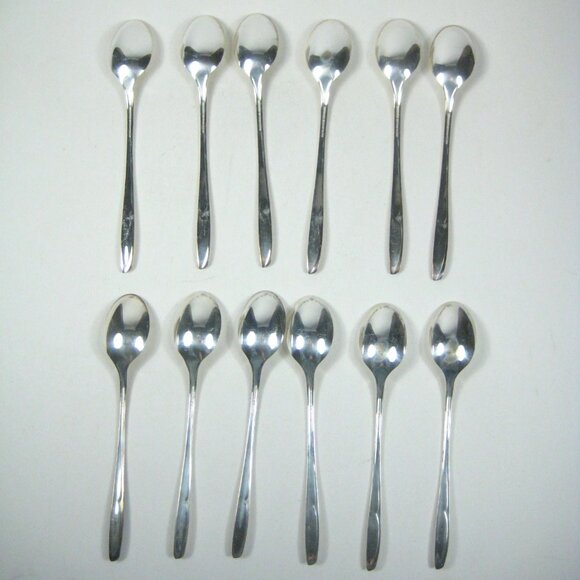 Concept Pattern 1957 Set Of 12 Silver Plate Iced Tea Spoons Vintage Flatware - Picture 2 of 8